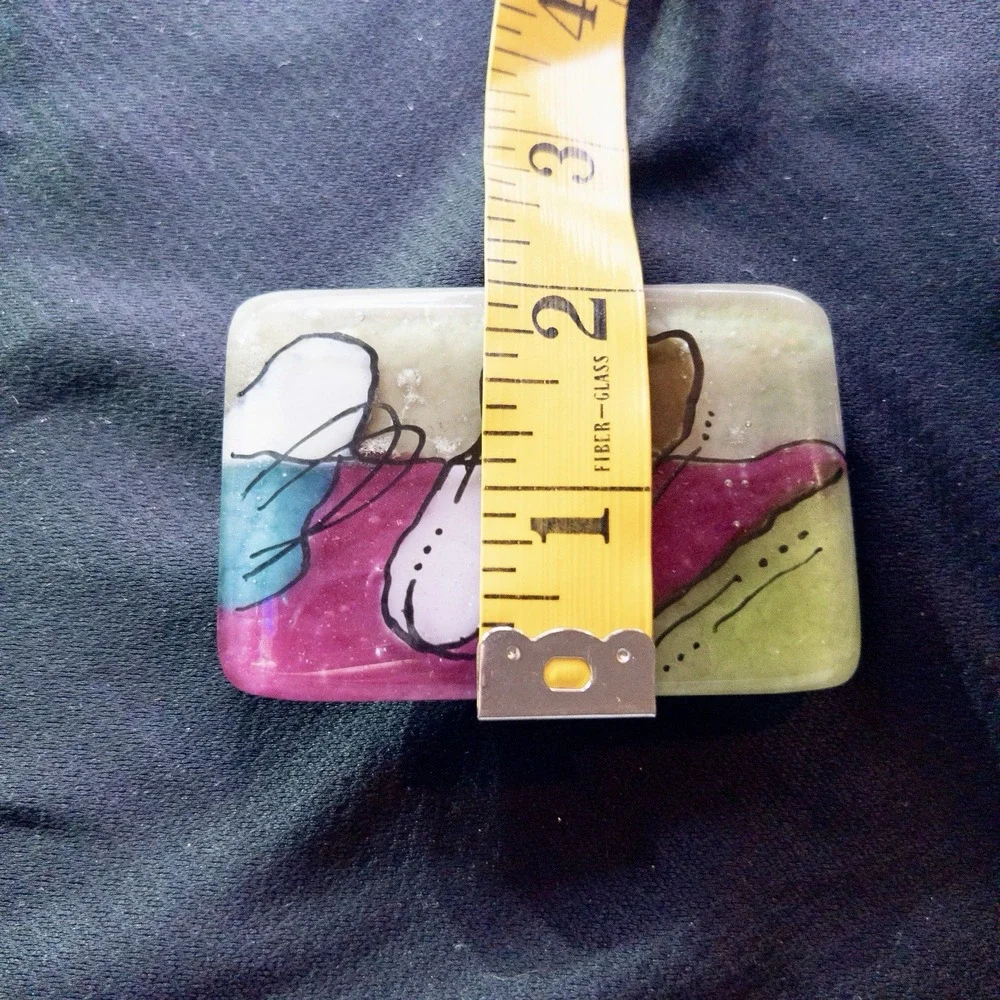 Abstract Hand Made‎ Colorful Glass Resin Belt Buckle
